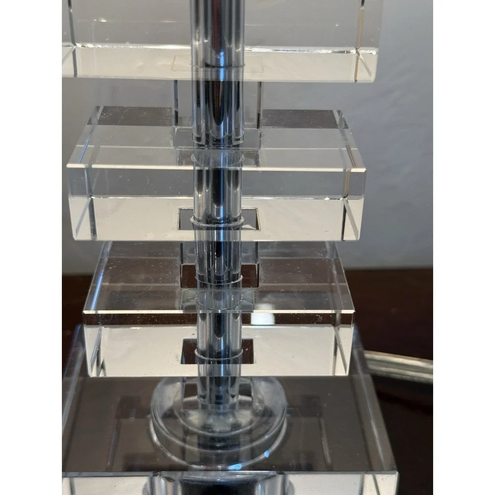 Acrylic‎ Table Office Lamp Clear geometric Cube 14